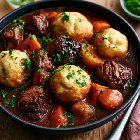 Beef Stew with Fluffy Dumplings