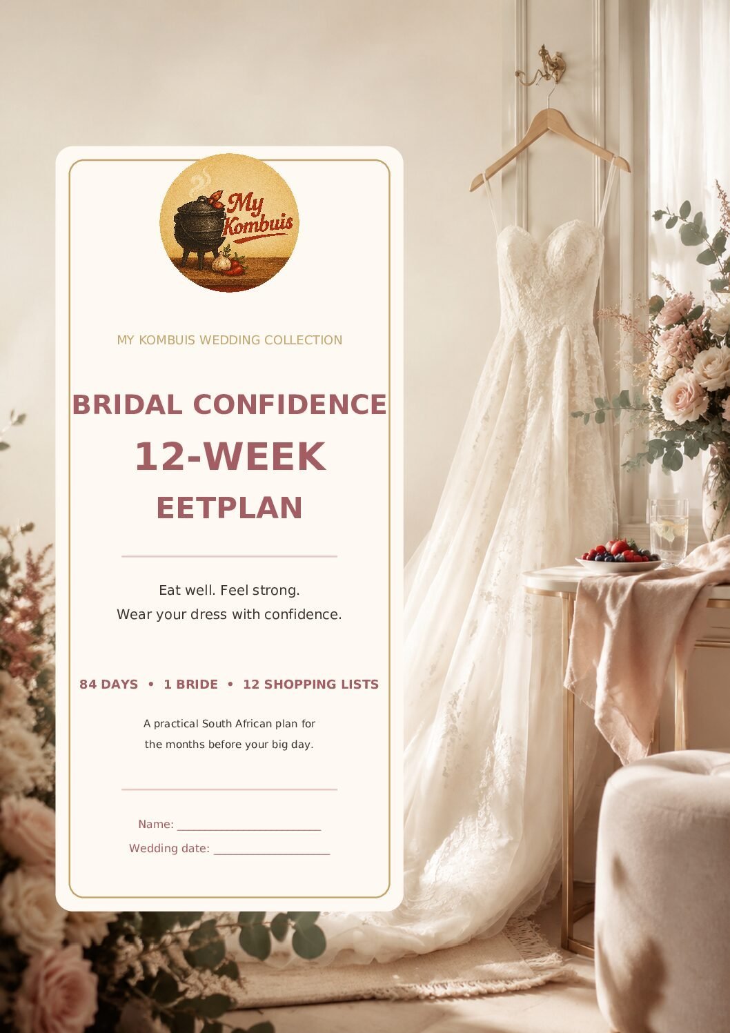 My Kombuis English 12-week bridal meal plan cover