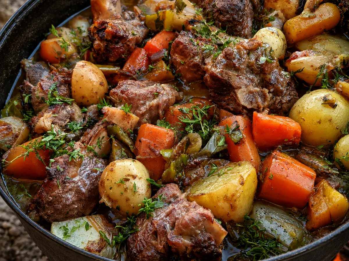 Slow-Cooked Lamb Potjie